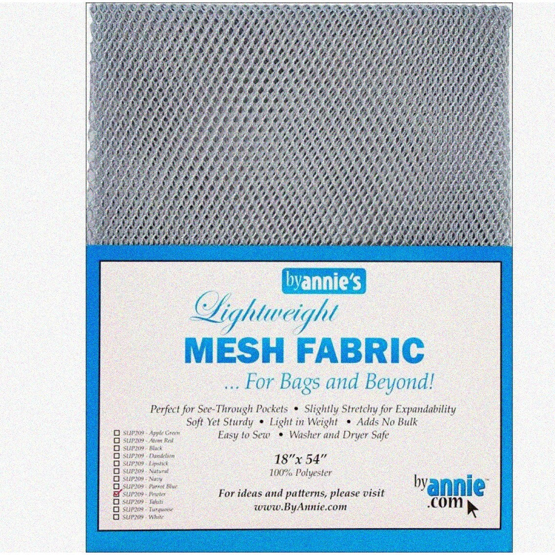 Pewter Mesh Fabric 18x54 Inches