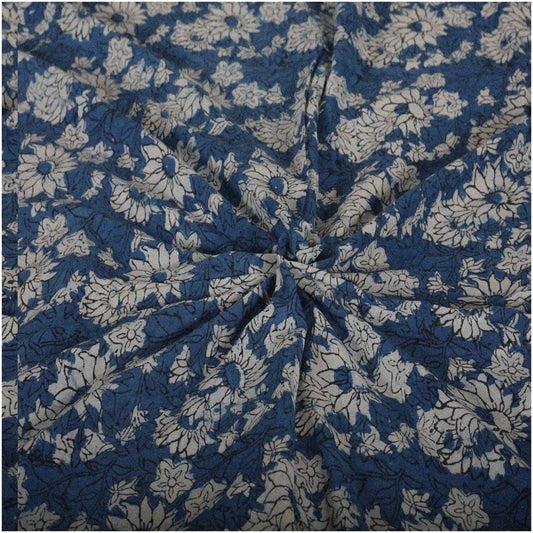 Indigo Blossom Cotton Fabric 3 Yards for Dressmaking