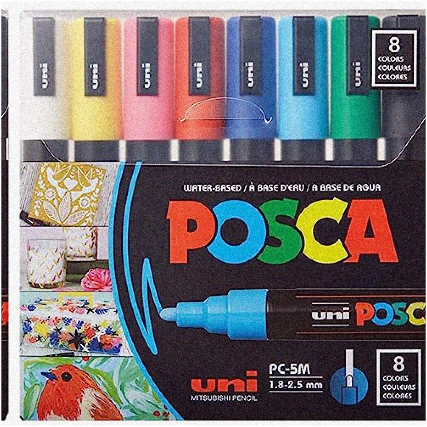 8 Reversible Tip Paint Markers for Art and Crafts