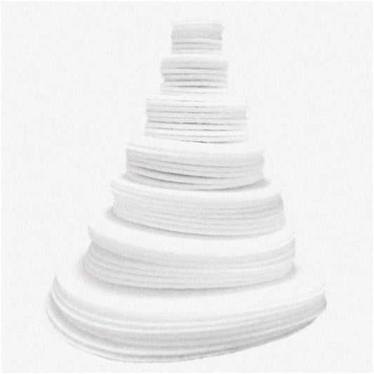 White Felt Circles Collection 54pcs