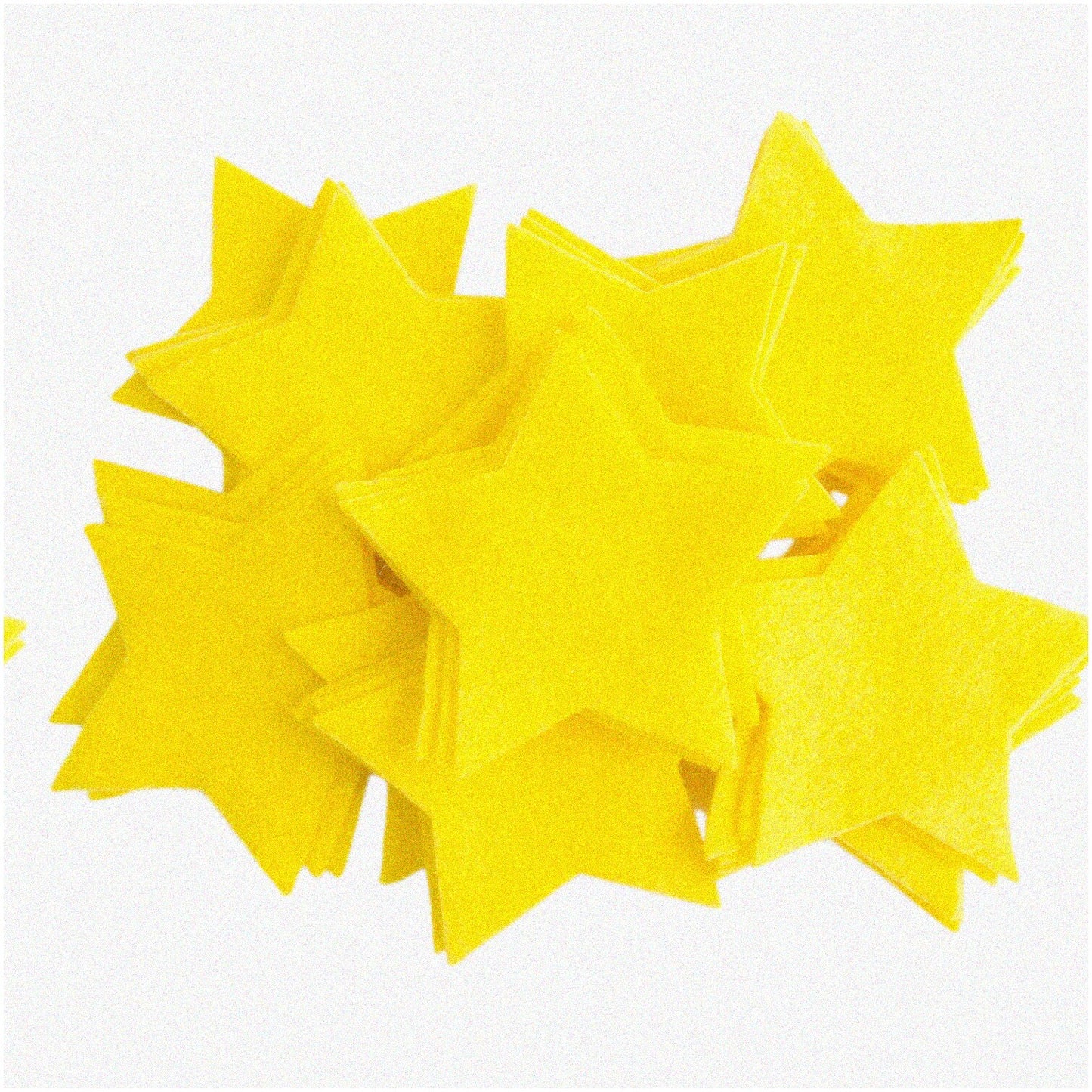 Vibrant Yellow Felt Star Set 2 Inch 60 Pieces