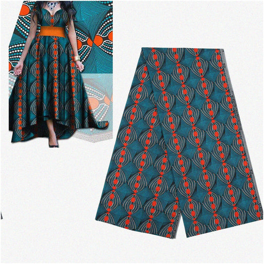 Vibrant Tribal Print Polyester Fabric 6 Yards