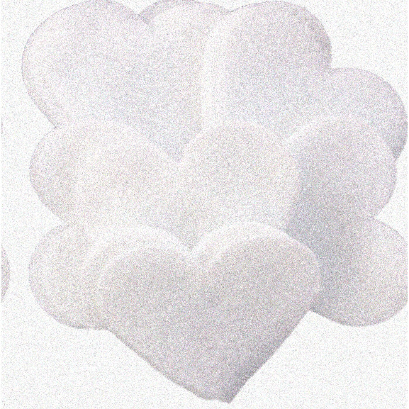 200pcs White Felt Hearts 1" for Crafts Scrapbooking Decor