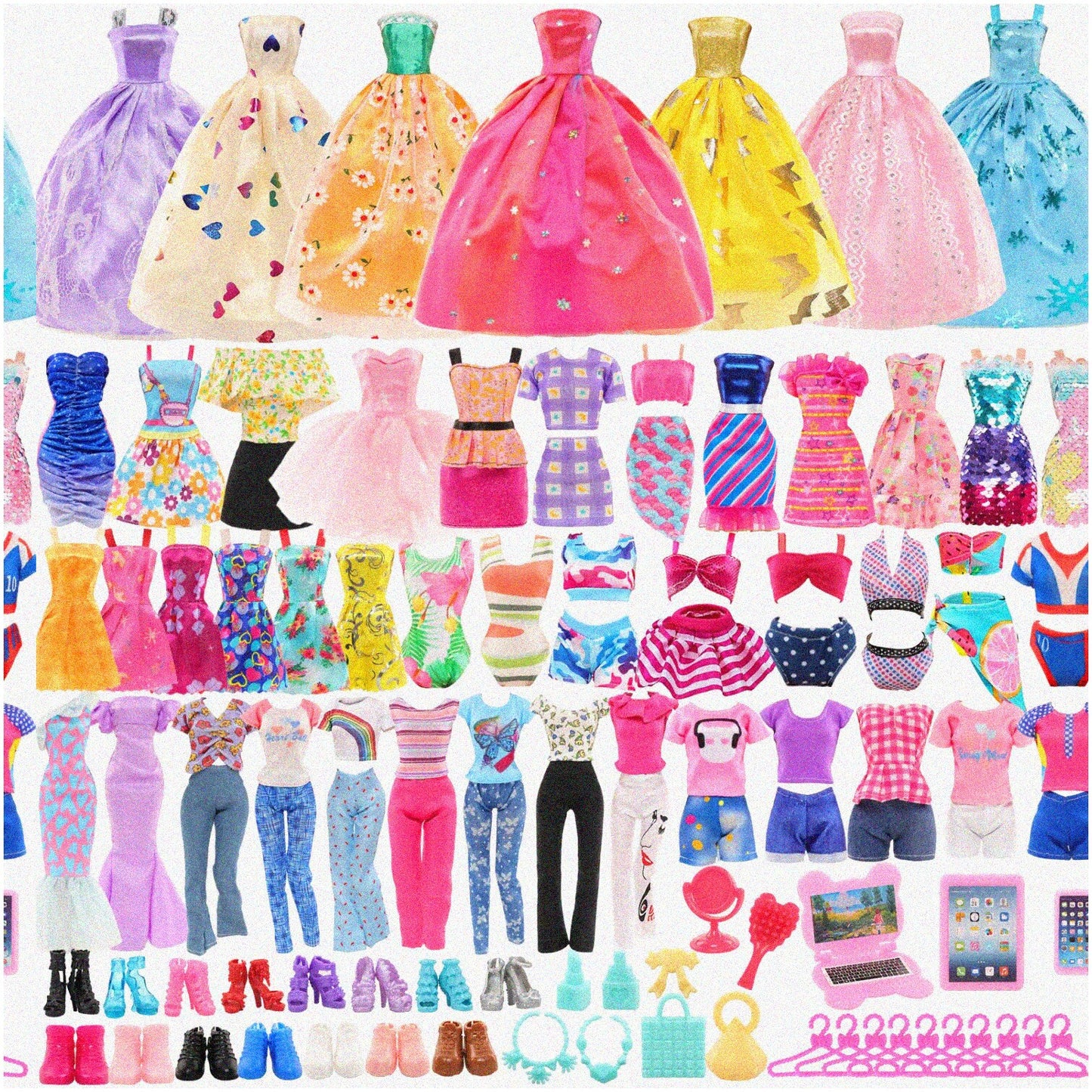 57-Piece Doll Clothes and Accessories Set for 11.5-Inch Dolls