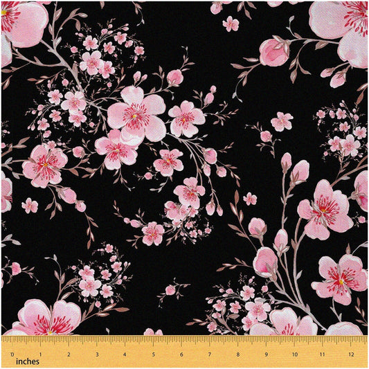 Pink Floral Fabric 5 Yards 59-Inch