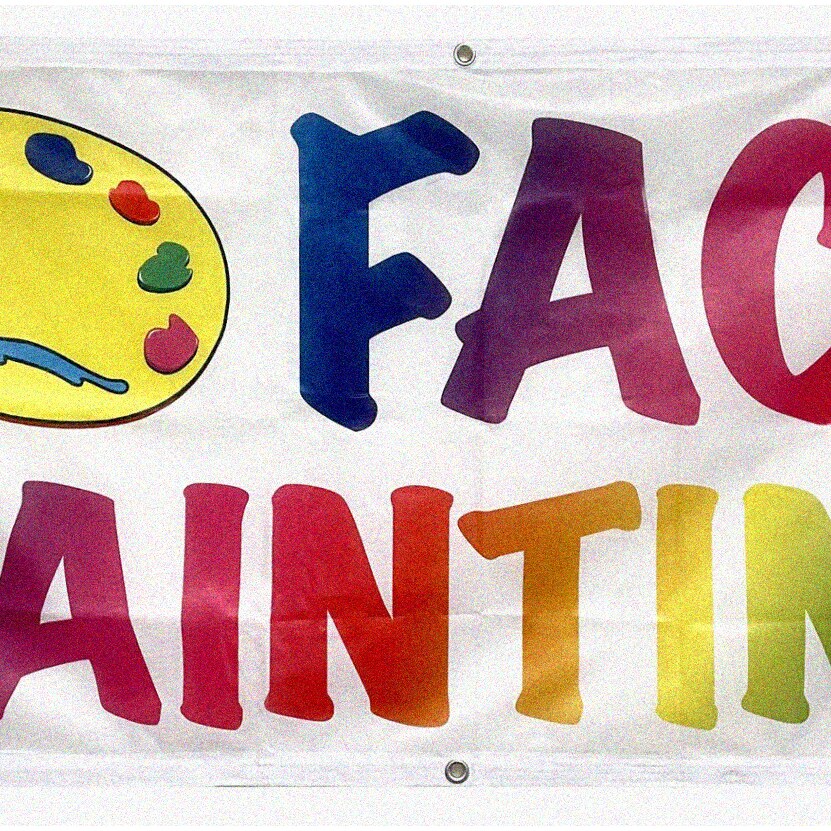 Eco-Friendly 4x4 Ft Face Painting Banner