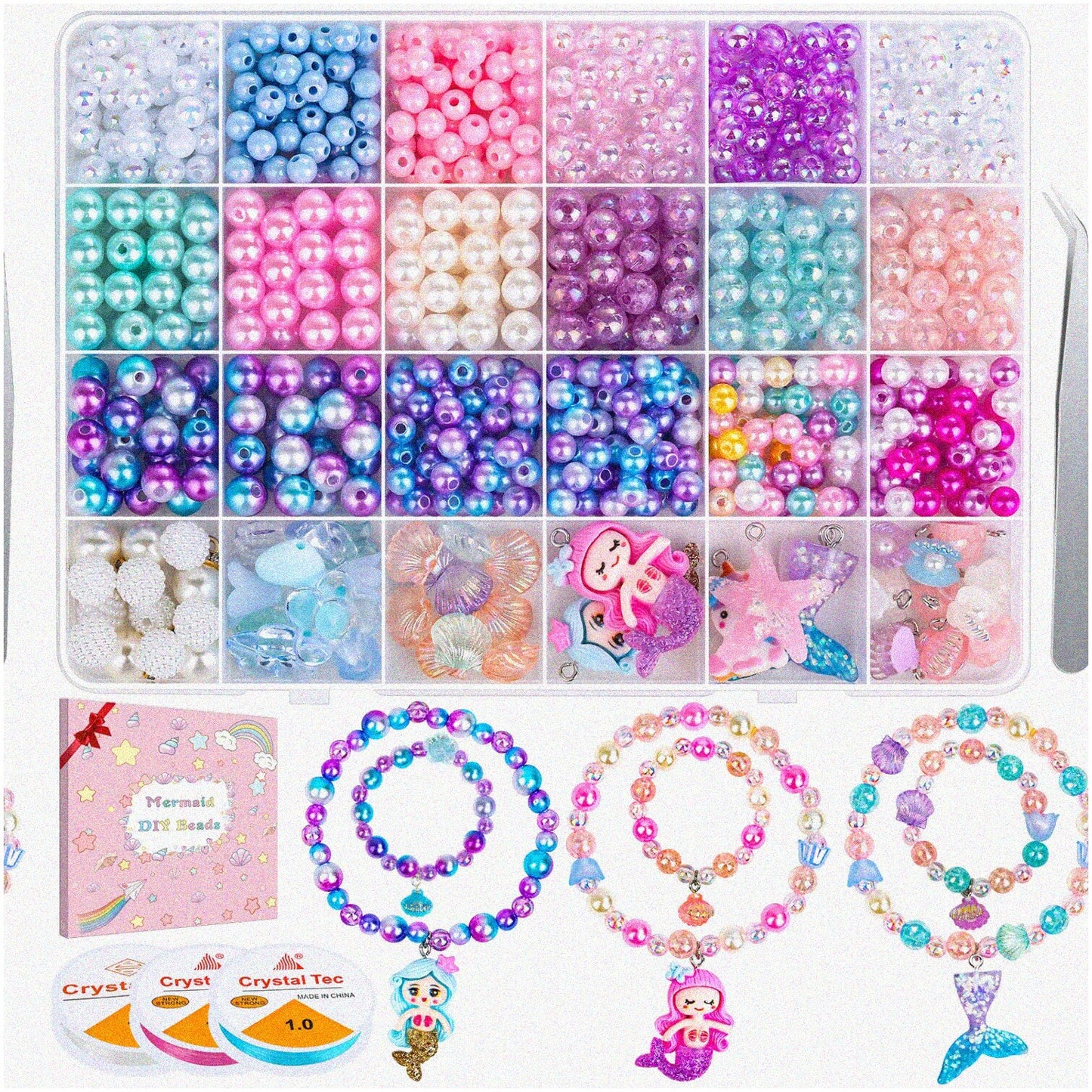 Mermaid Jewelry Making Kit 802 Pcs Beads Shell Pendants