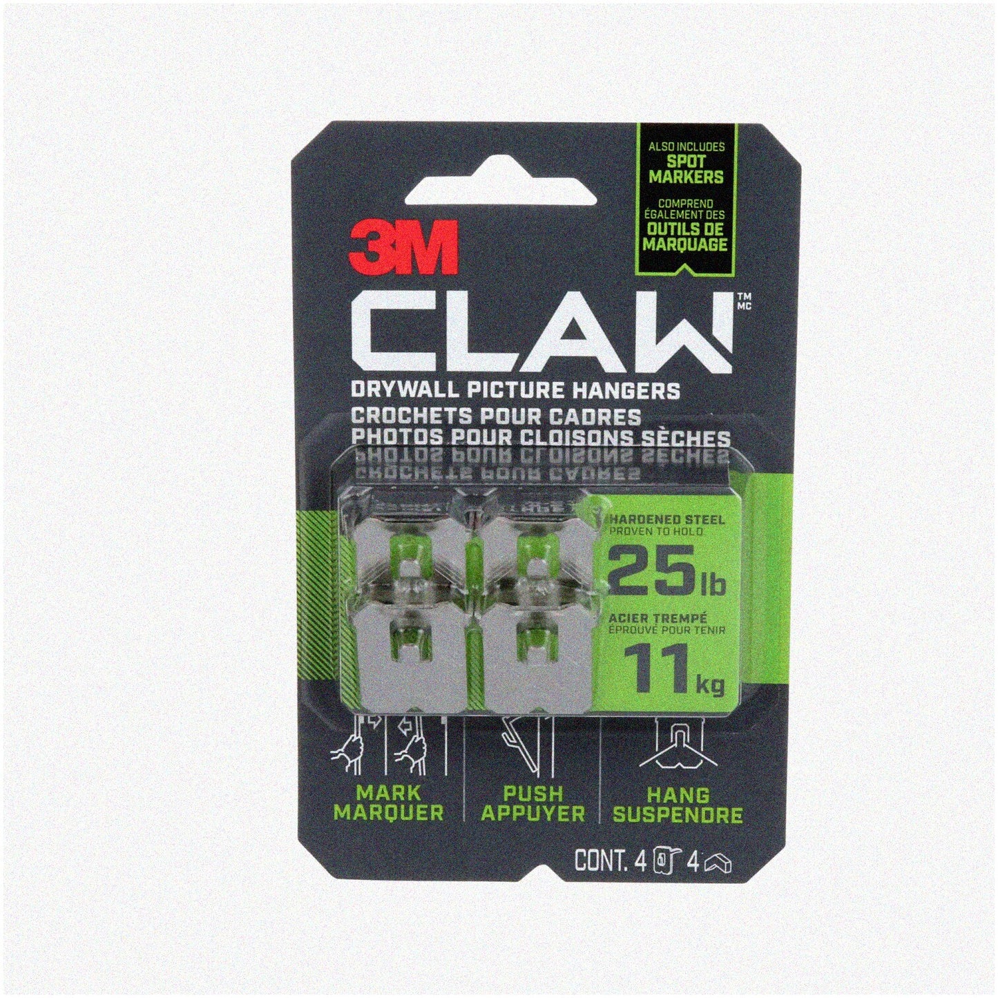 CLAW Drywall Hangers 4-Pk 25-Lb Capacity