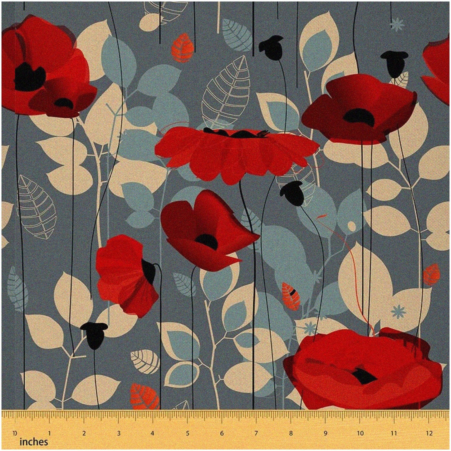 Poppy Garden Delight Floral Upholstery Fabric 3 Yards