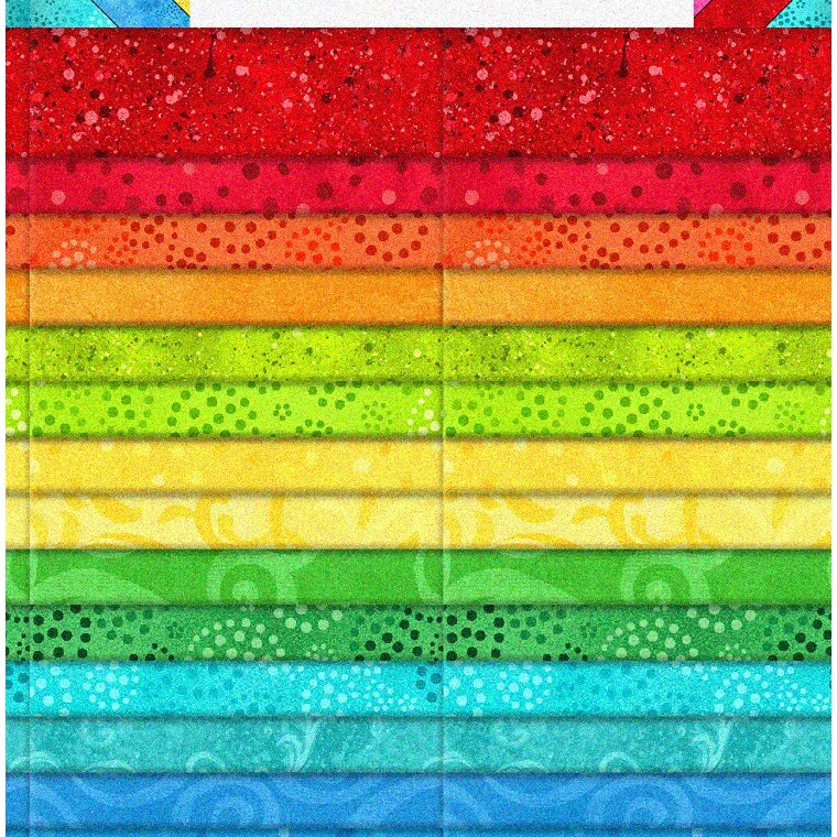 Gemstone Rainbow 40 Vibrant Cotton Fabric Pieces