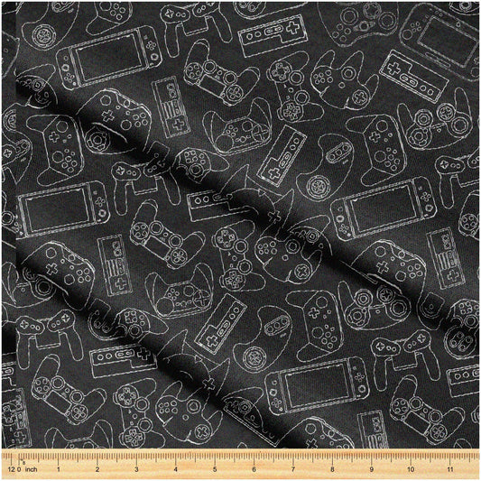 Decorative Fabric 58" with Video Game Controller Pattern