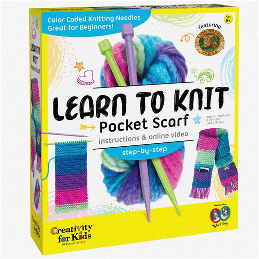 CozyCraft Pocket Scarf Knitting Kit for Beginners