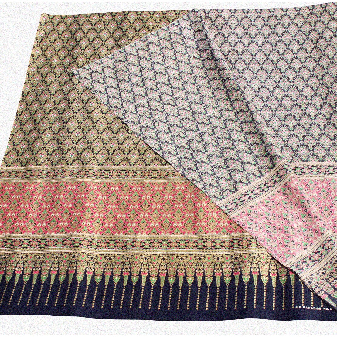 Sukhothai Batik Fabric Traditional Thai Floral 70x40 inch