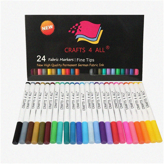 24 Fade-Free Fabric Pens for Clothing and Fabric Decoration