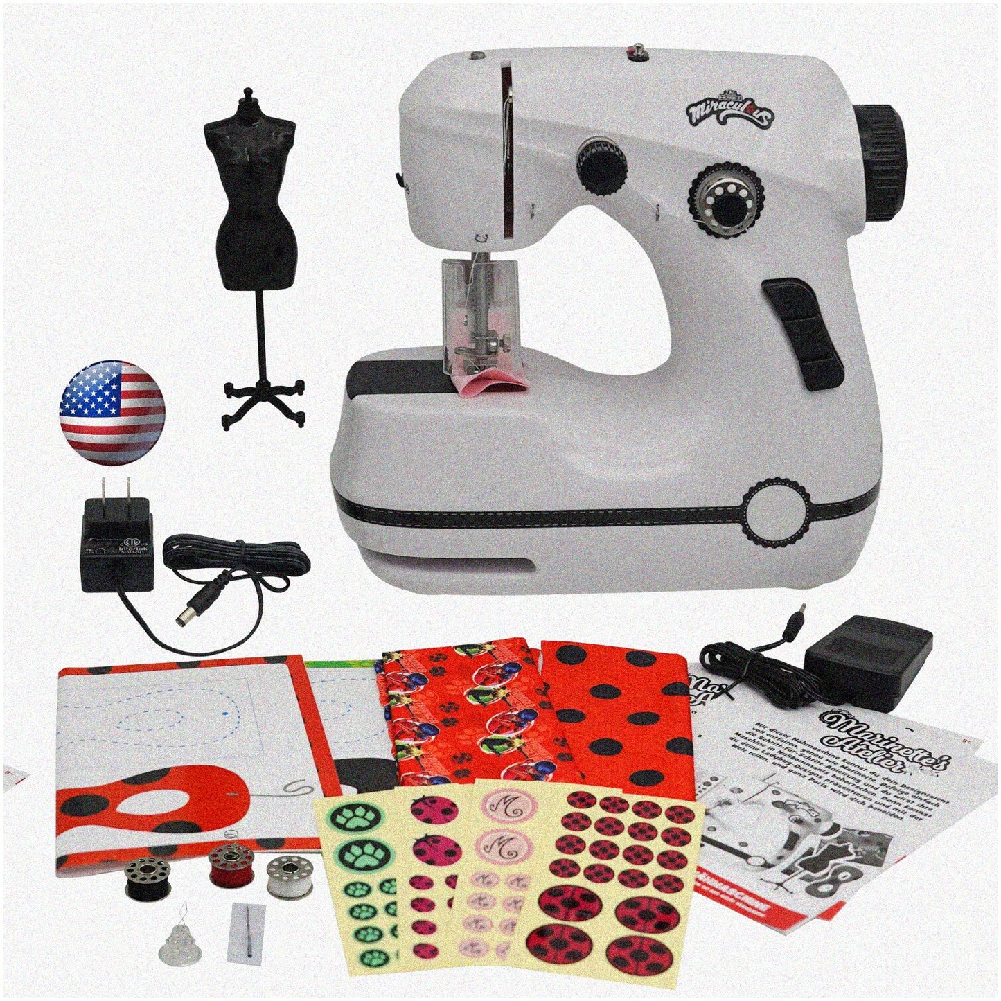 Mini Ladybug Sewing Kit with Portable Electric Machine