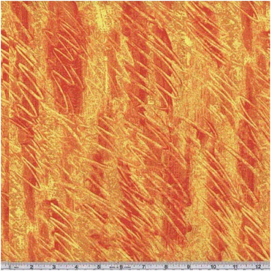 Playful Orange Caterpillar Scribble Fabric 45 Inches