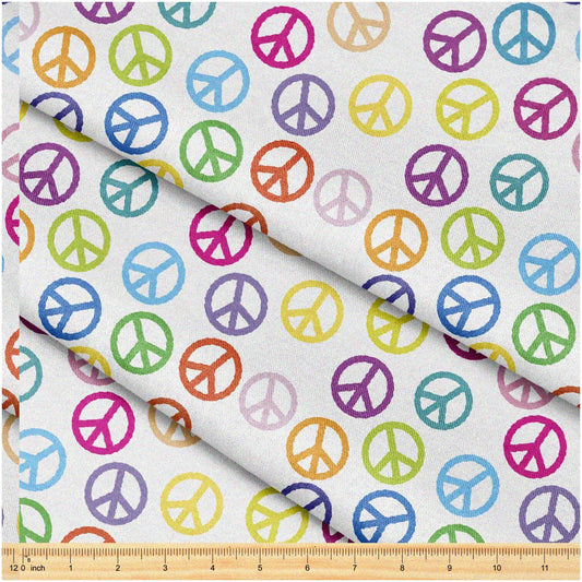 Decorative Fabric Peace Sign Pattern 58" x 1 Yard