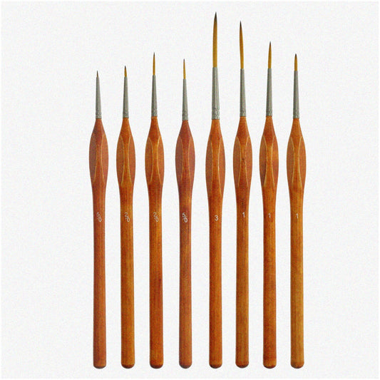 8-Piece Artist Brush Set with Taklon Bristles and Wood Handles