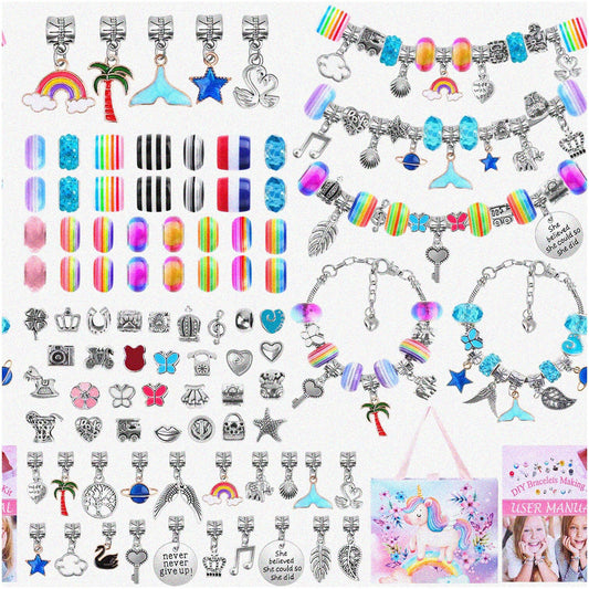 Teen Girls' DIY Bracelet Kit with Beads and Charms