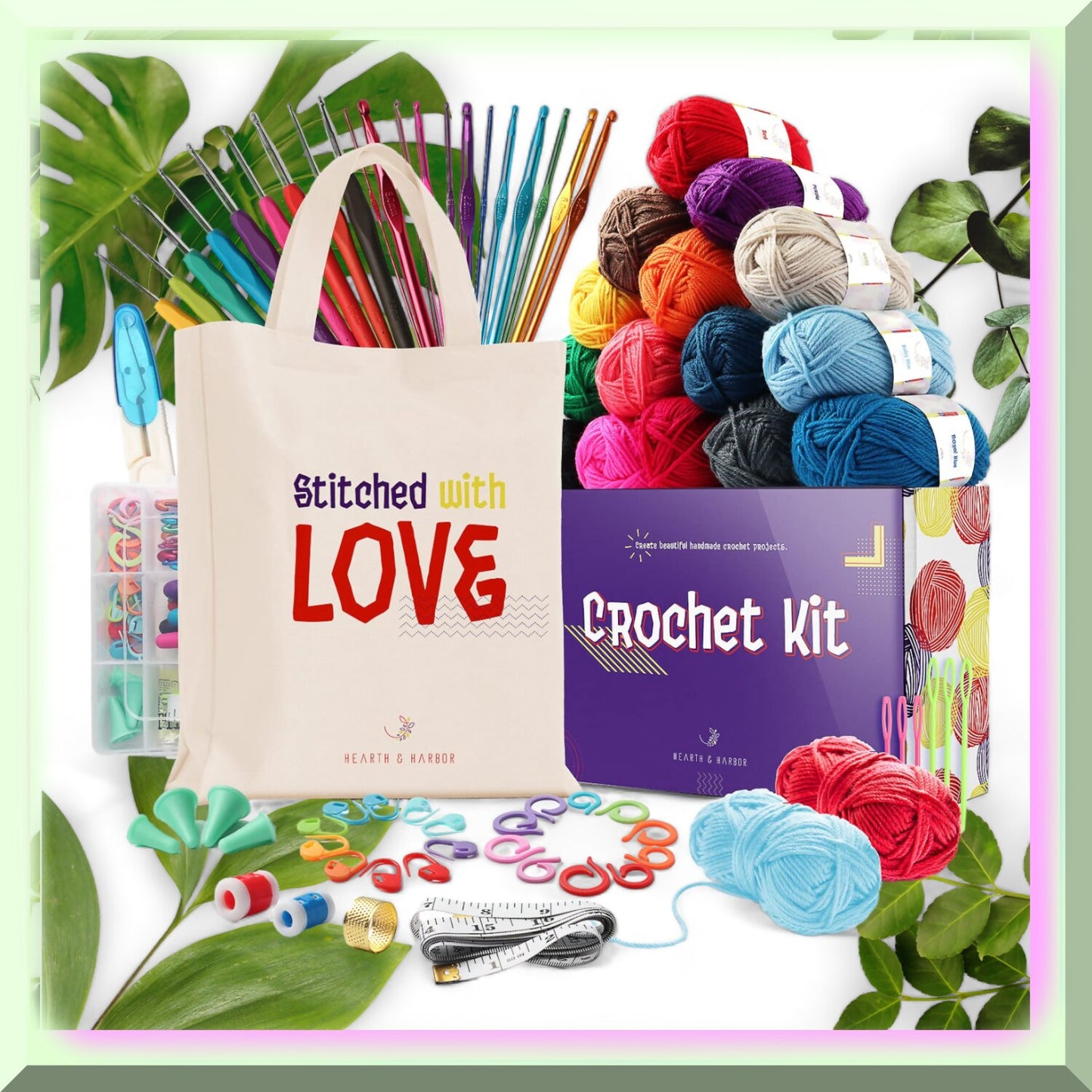 All-in-One Crochet Kit for Beginners, Kids & Adults, 73 Pieces