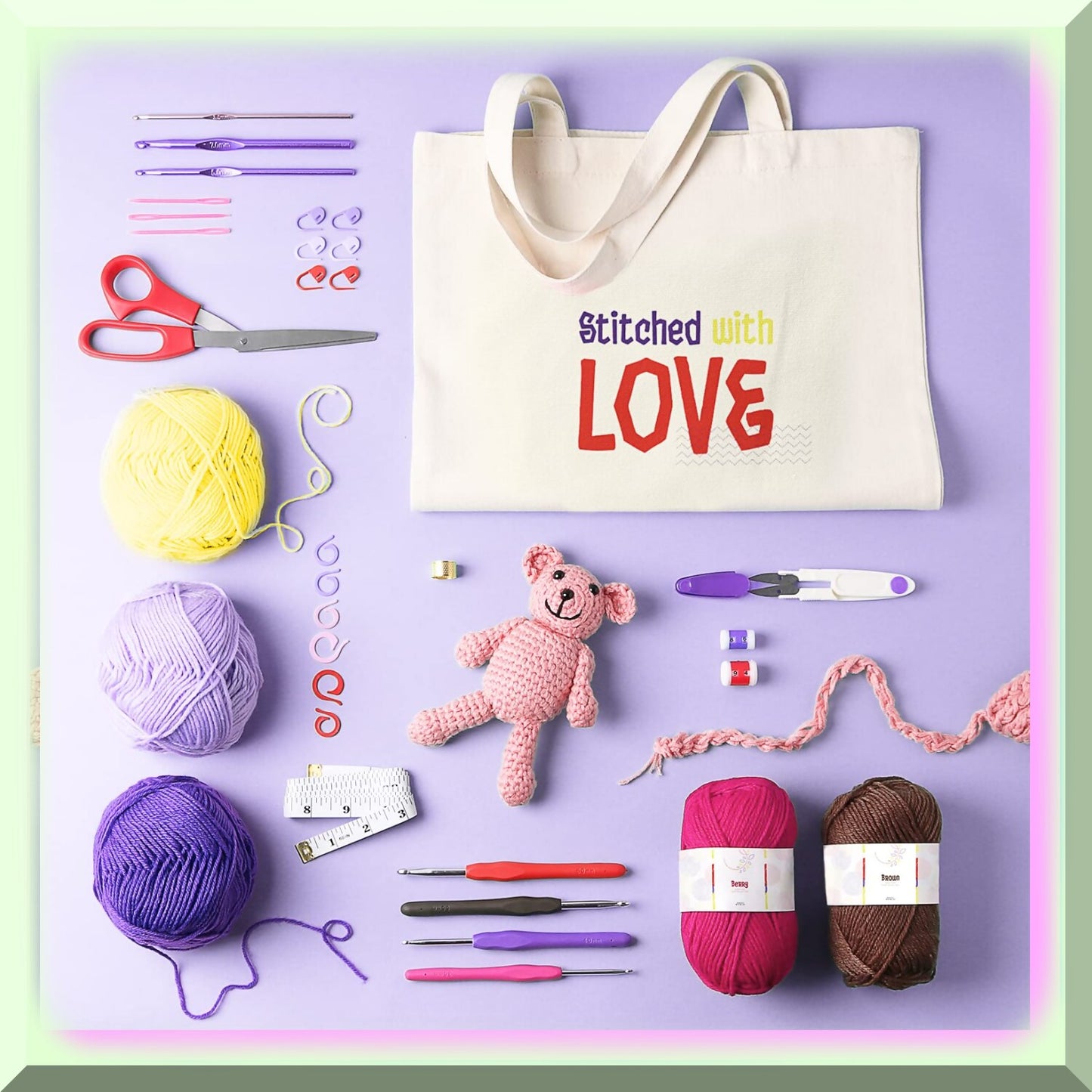 All-in-One Crochet Kit for Beginners, Kids & Adults, 73 Pieces