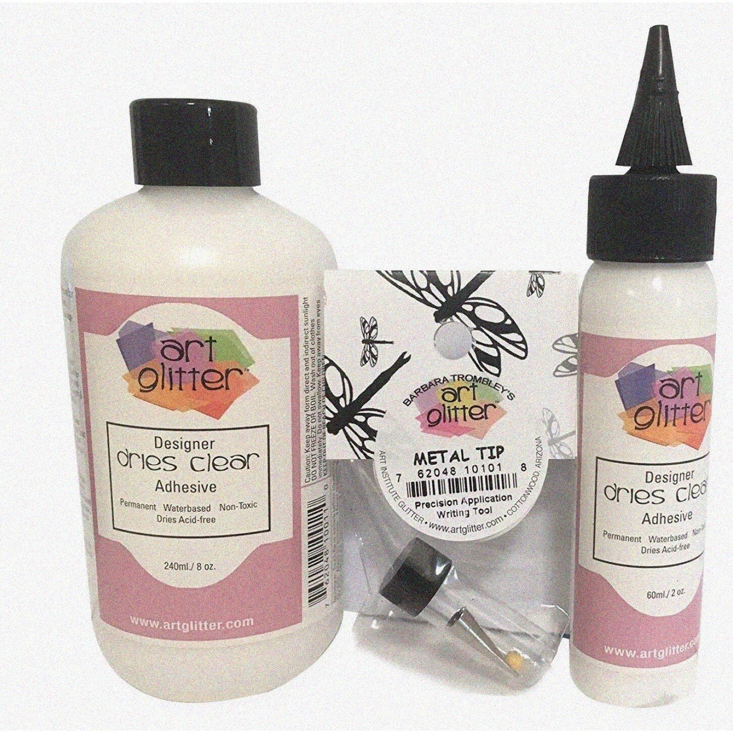 Crystal Clear Craft Adhesive Kit 8oz 2oz with Metal Tip
