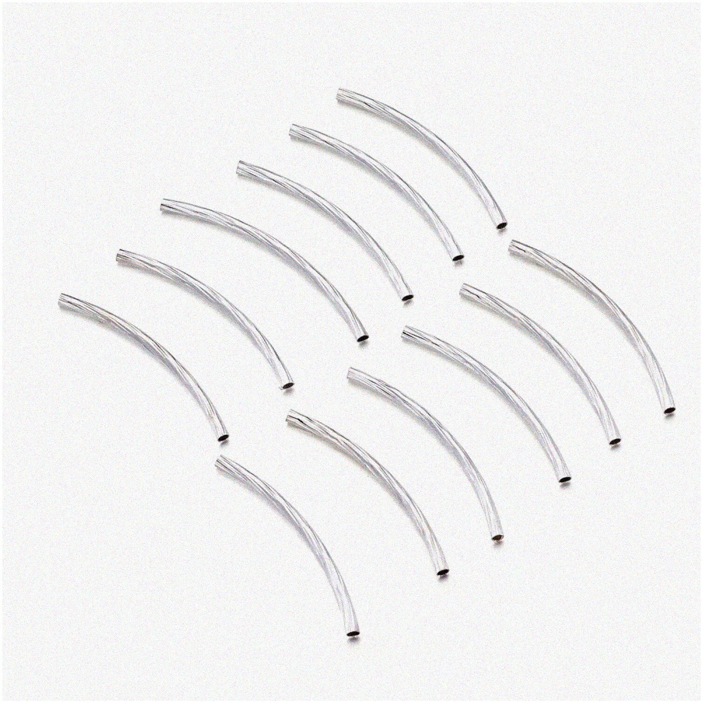 Silver Twist Noodle Spacer Beads 200Pcs 2mm x 35mm