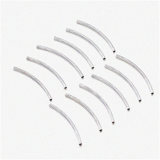 Silver Twist Noodle Spacer Beads 200Pcs 2mm x 35mm