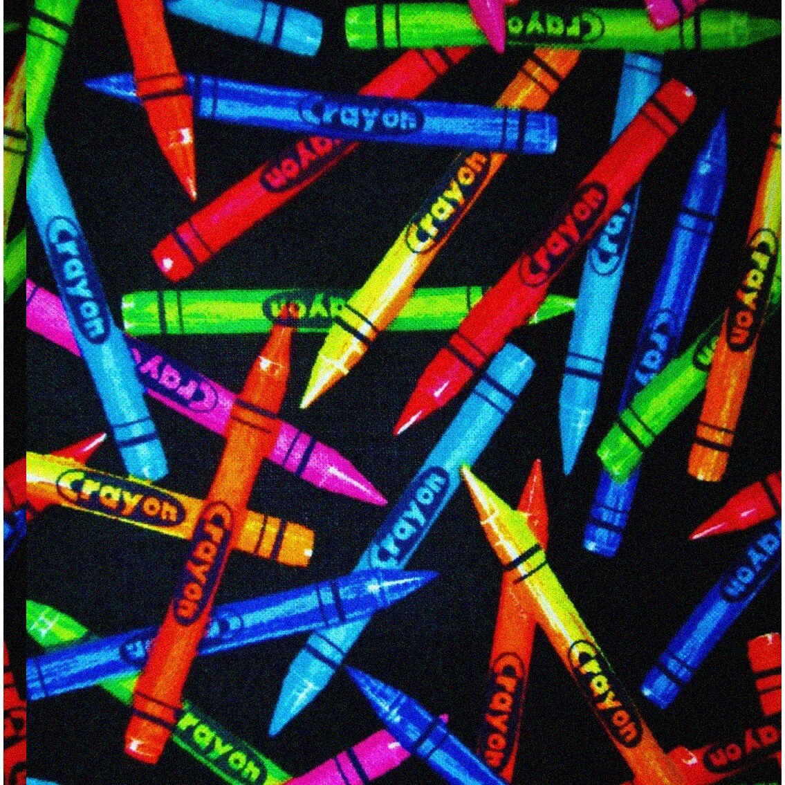 Crayon Print Quilting Fabric 2-Piece Cotton 18x21