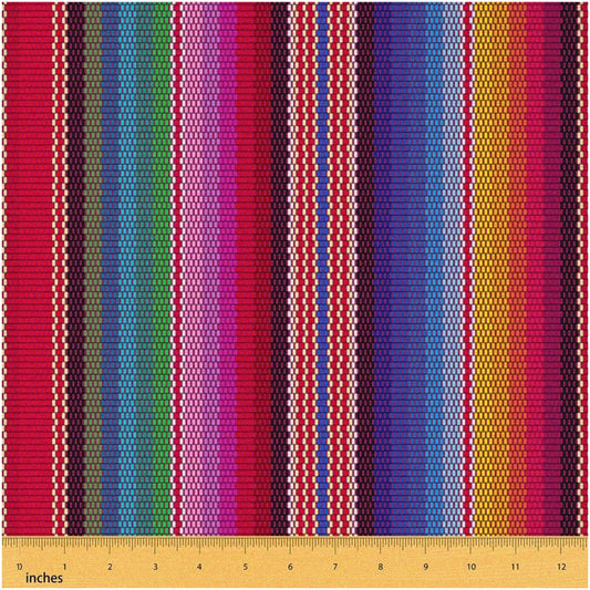 Vibrant Mexican Stripes Fabric 2 Yards