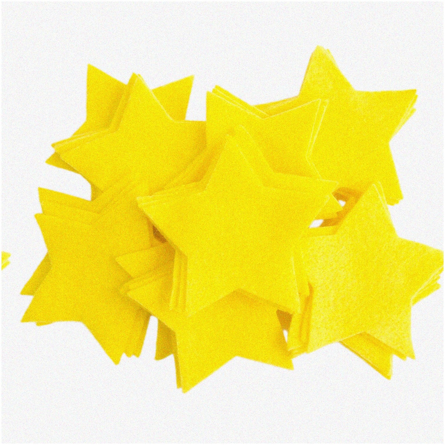 12 Felt Star Set, 5 Inch, Yellow