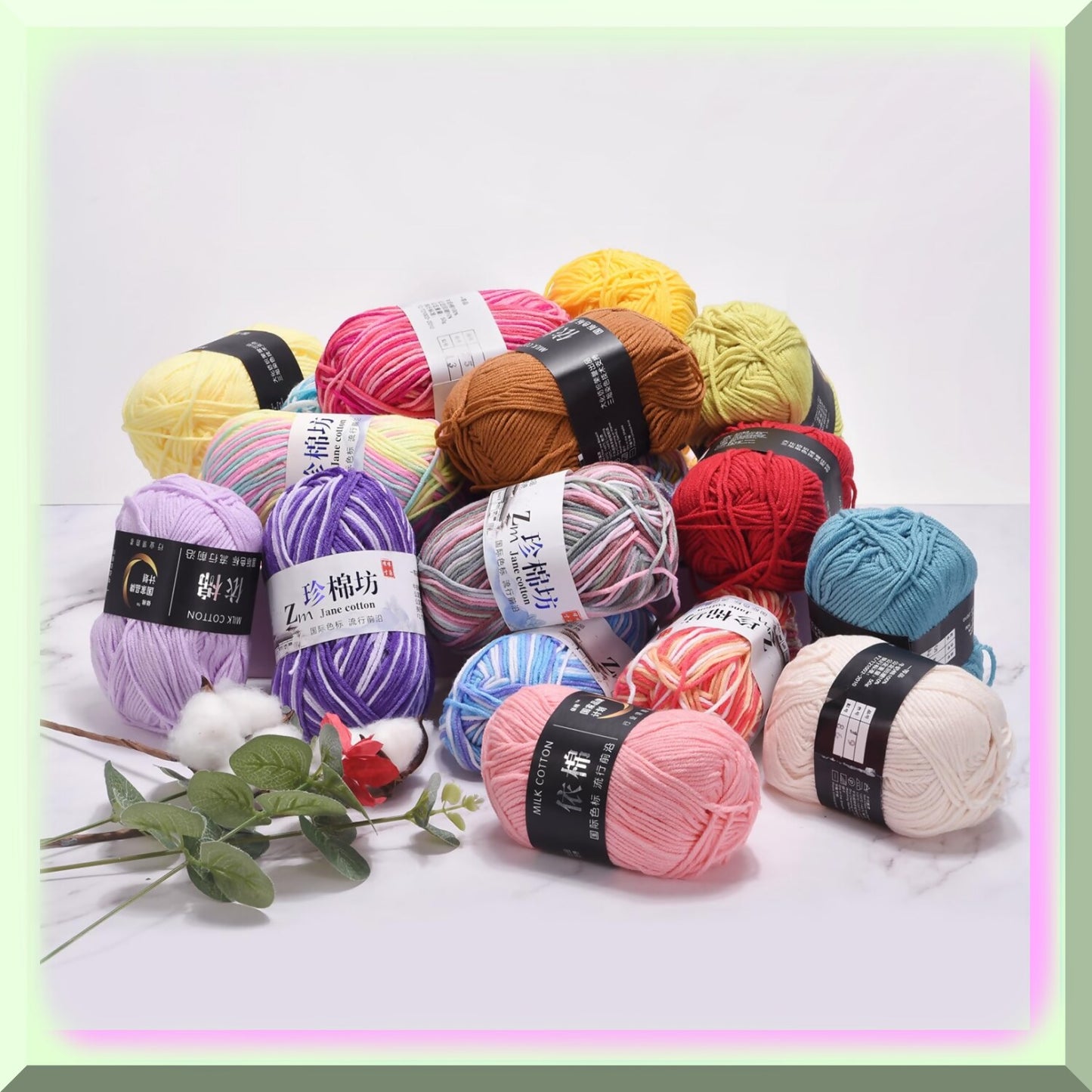 2-Pack Light Yellow Acrylic Yarn Skeins 50g