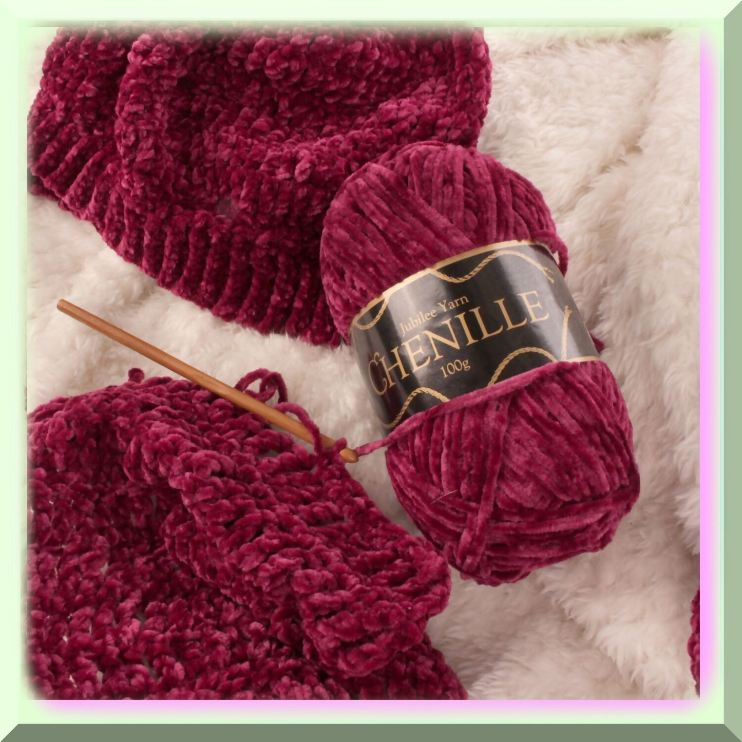 Caffeine Cozy Chenille Yarn 2 Skeins 100g Coffee Bean