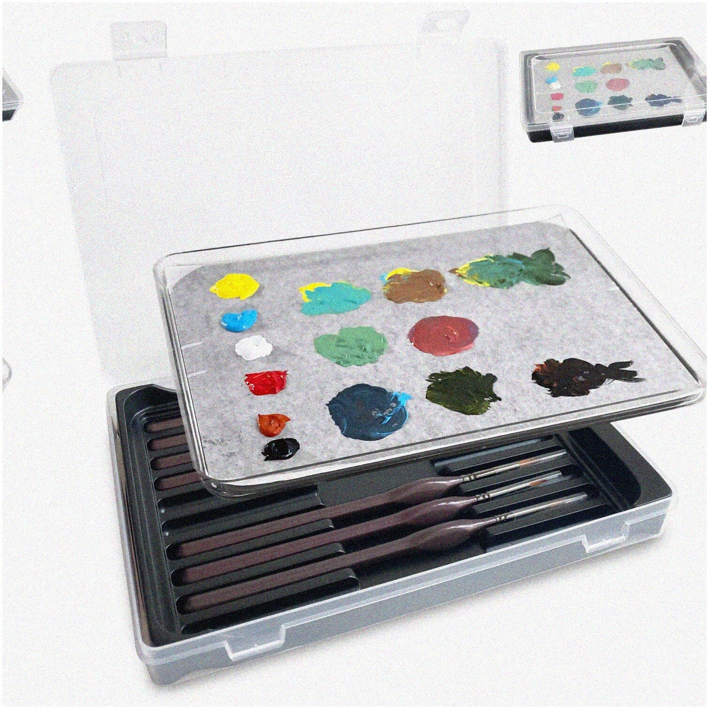 MiniMaster Wet Palette with Brush Holder and Storage Containers