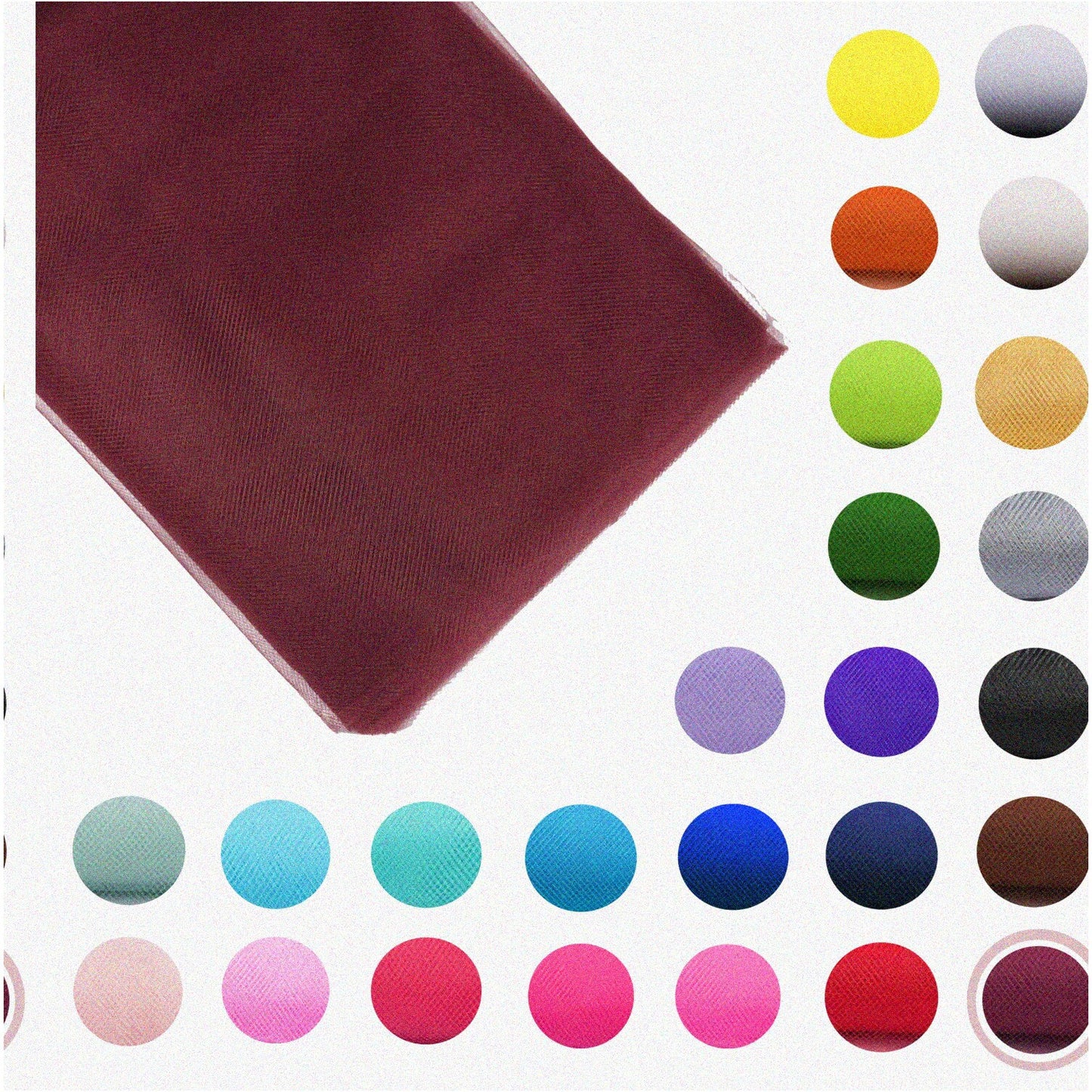 54" Wine Fabric Tulle Roll 40 Yards