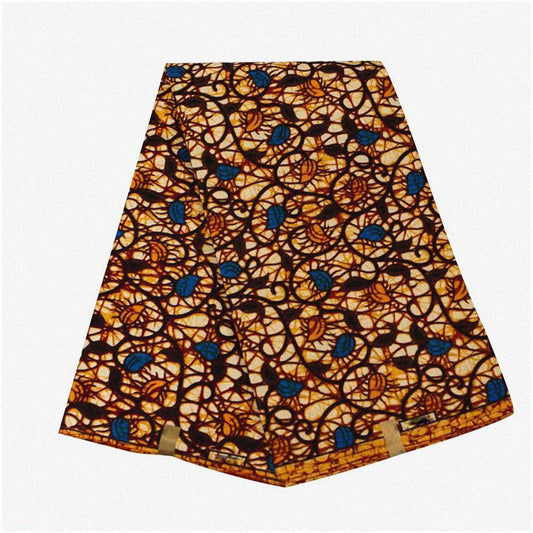 African Ankara Print Fabric 6 Yards Polyester