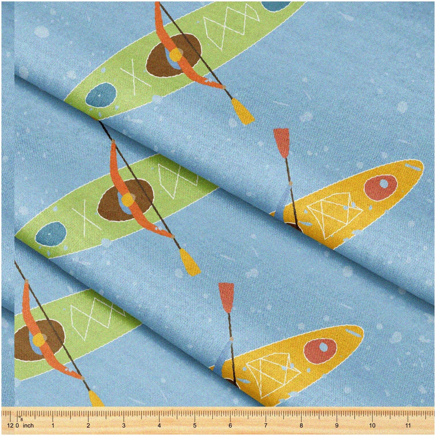 QuiltCraft Canoe Kayak Boats Fabric 1 Yard