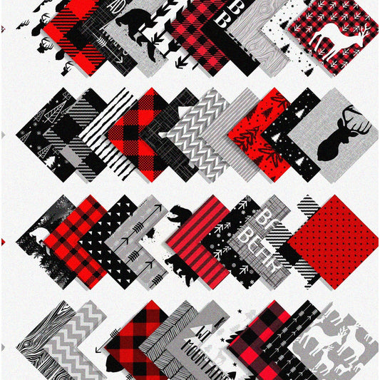 5-inch Cotton Charm Pack with 40 Precut Fabric Squares
