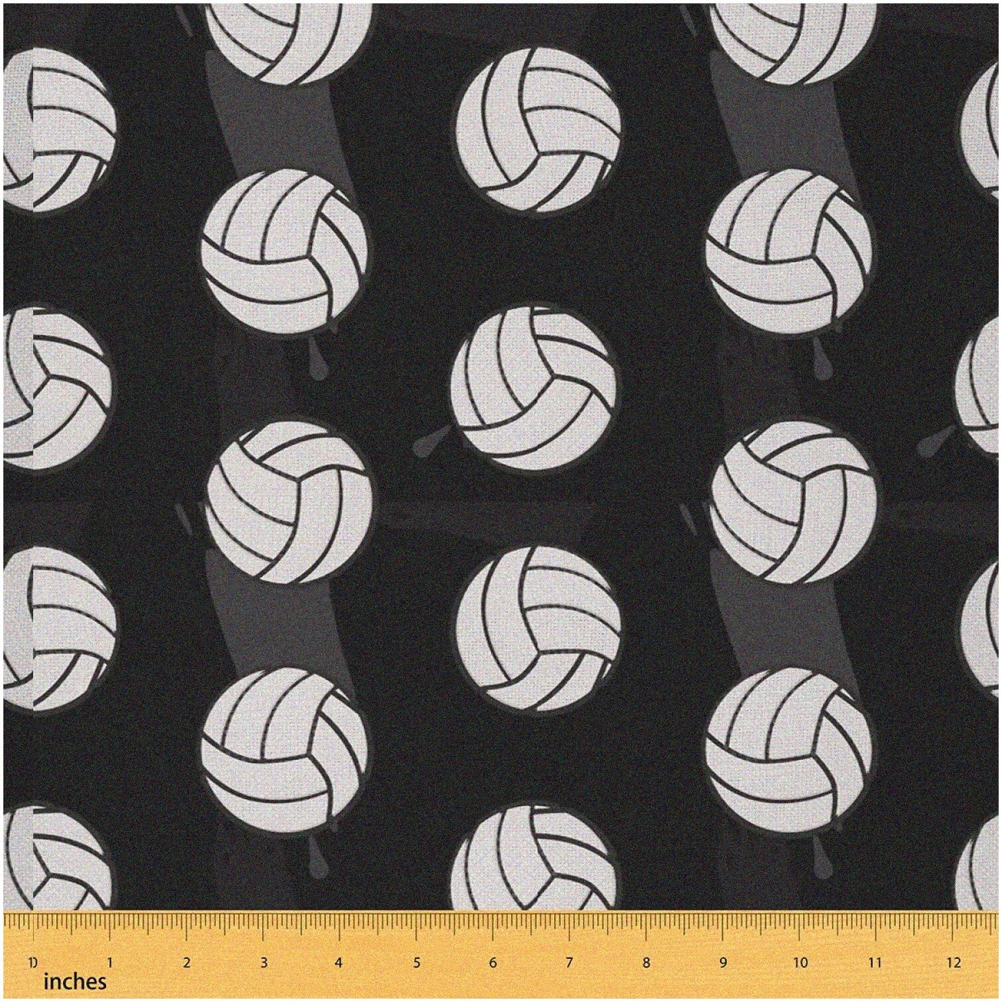 Sports-themed Volleyball Fabric 1 Yard Black Grey
