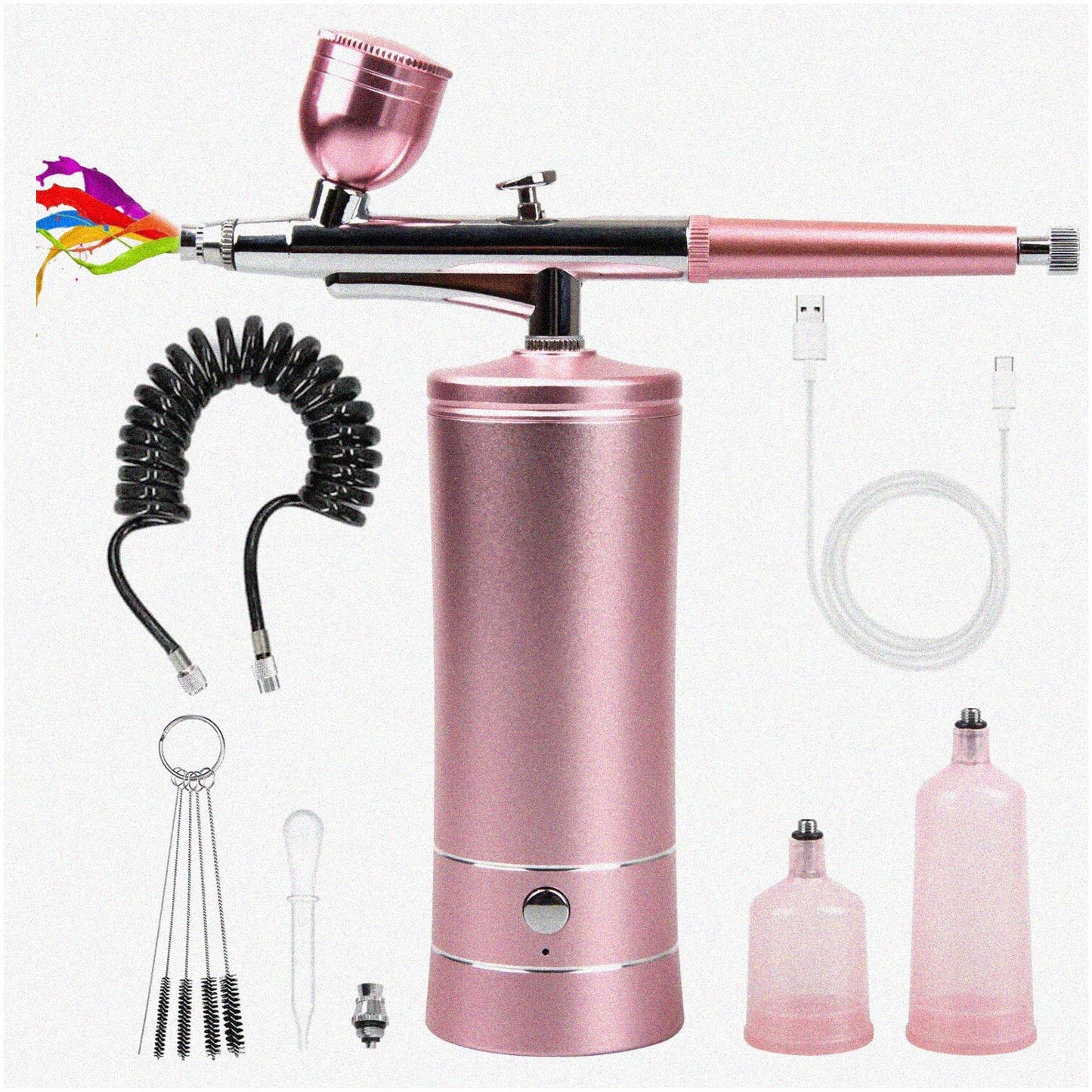 Rechargeable Cordless Airbrush Kit for Barber Nail Art Cake Decor Makeup