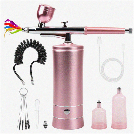Rechargeable Cordless Airbrush Kit for Barber Nail Art Cake Decor Makeup