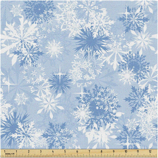 Frosty Flurry Blue White Fabric 2 Yards Winter Wonderland