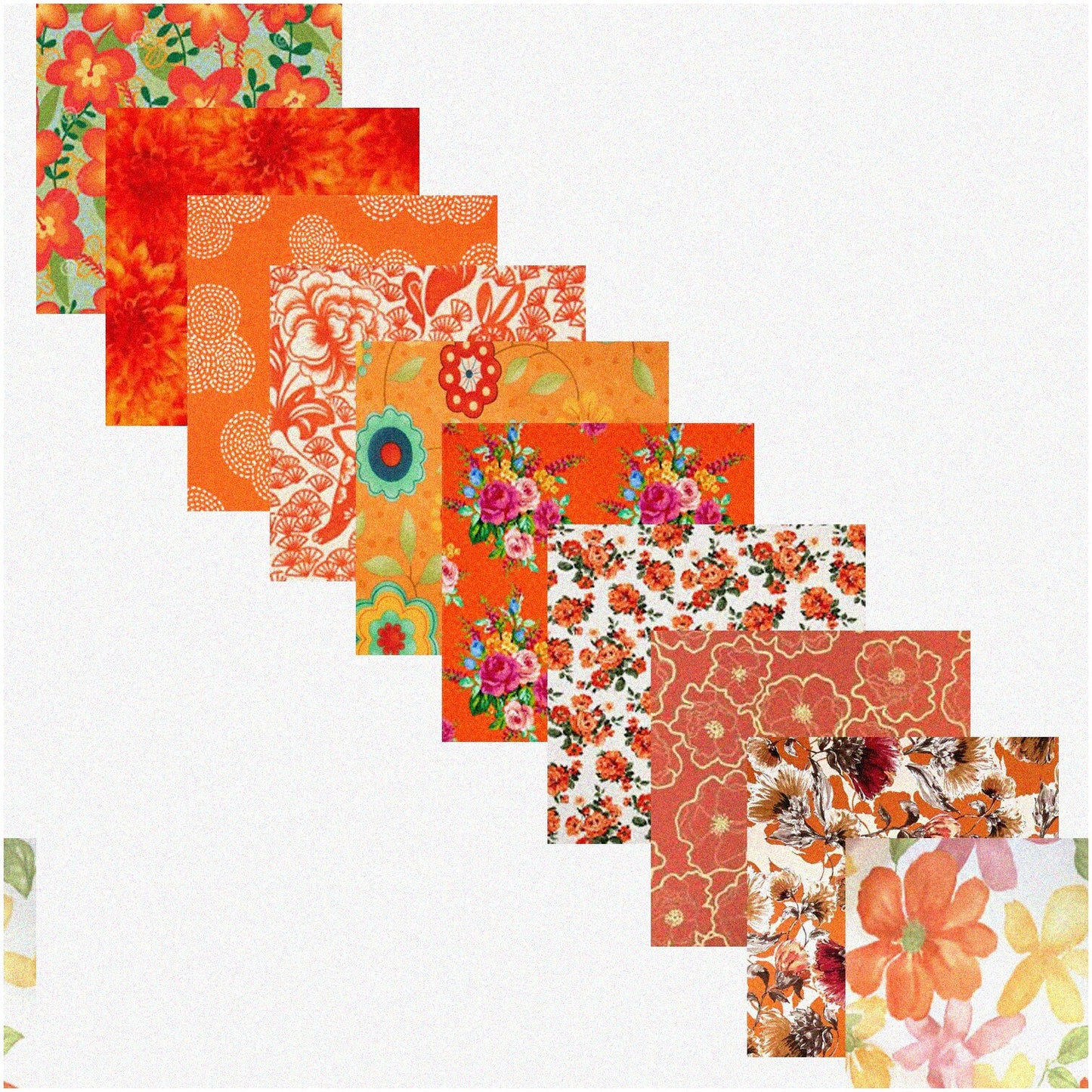 Orange Dream Fat Quarter Pack 5 Pcs Assorted Cotton Swatches