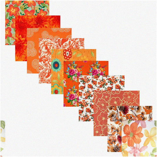 Orange Dream Fat Quarter Pack 5 Pcs Assorted Cotton Swatches