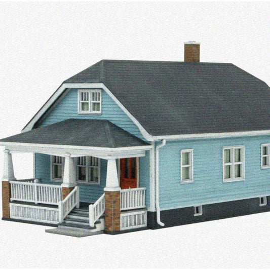 HO Scale Model Kit of Small House in White, Gray, Clear