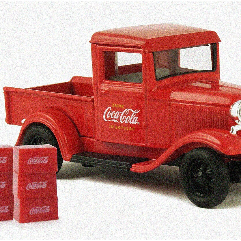 Vintage Ford Model A Pickup Diecast 1/43 Scale with 6 Bottle Cartons