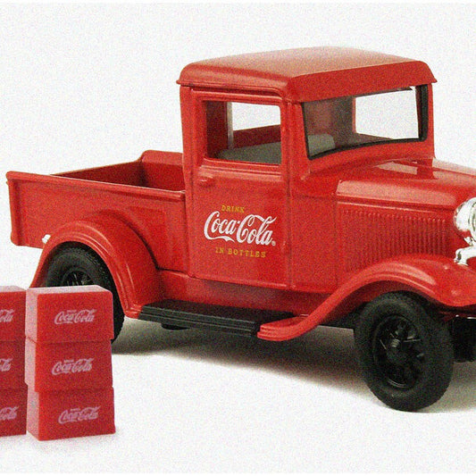 Vintage Ford Model A Pickup Diecast 1/43 Scale with 6 Bottle Cartons