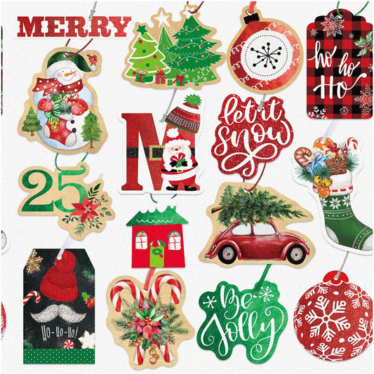 SparkleWrap Gift Tags 60 Count Assorted Glitter Printed