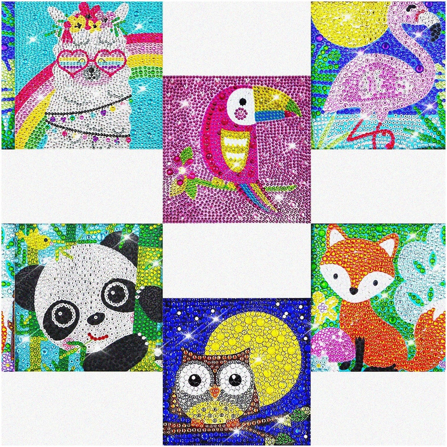 Kids Diamond Painting Kit 6 Packs Full Drill 5D Crystal Art