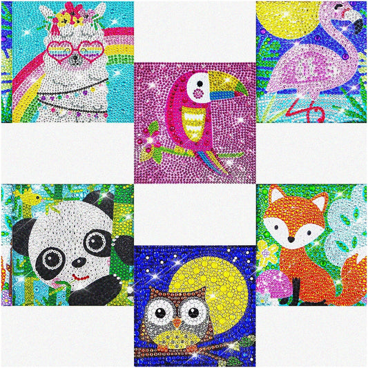 Kids Diamond Painting Kit 6 Packs Full Drill 5D Crystal Art